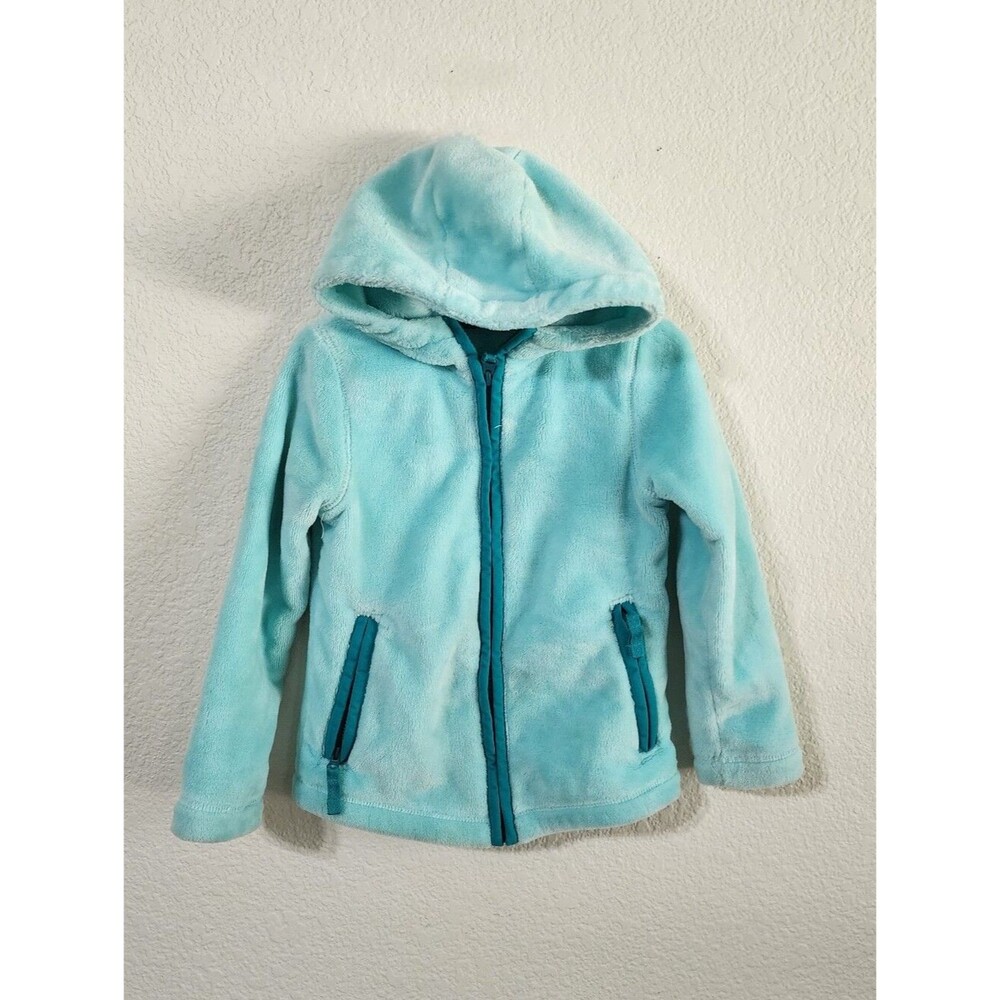 Lands End Girl's Small 4 Full Zip Fleece Hoodie Jacket